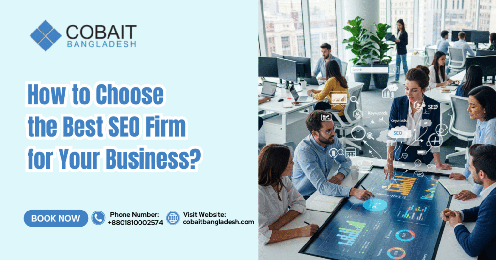 Business team researching how to choose the best SEO firm for your business growth
